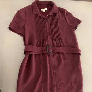 Burberry London Collared Maroon Dress